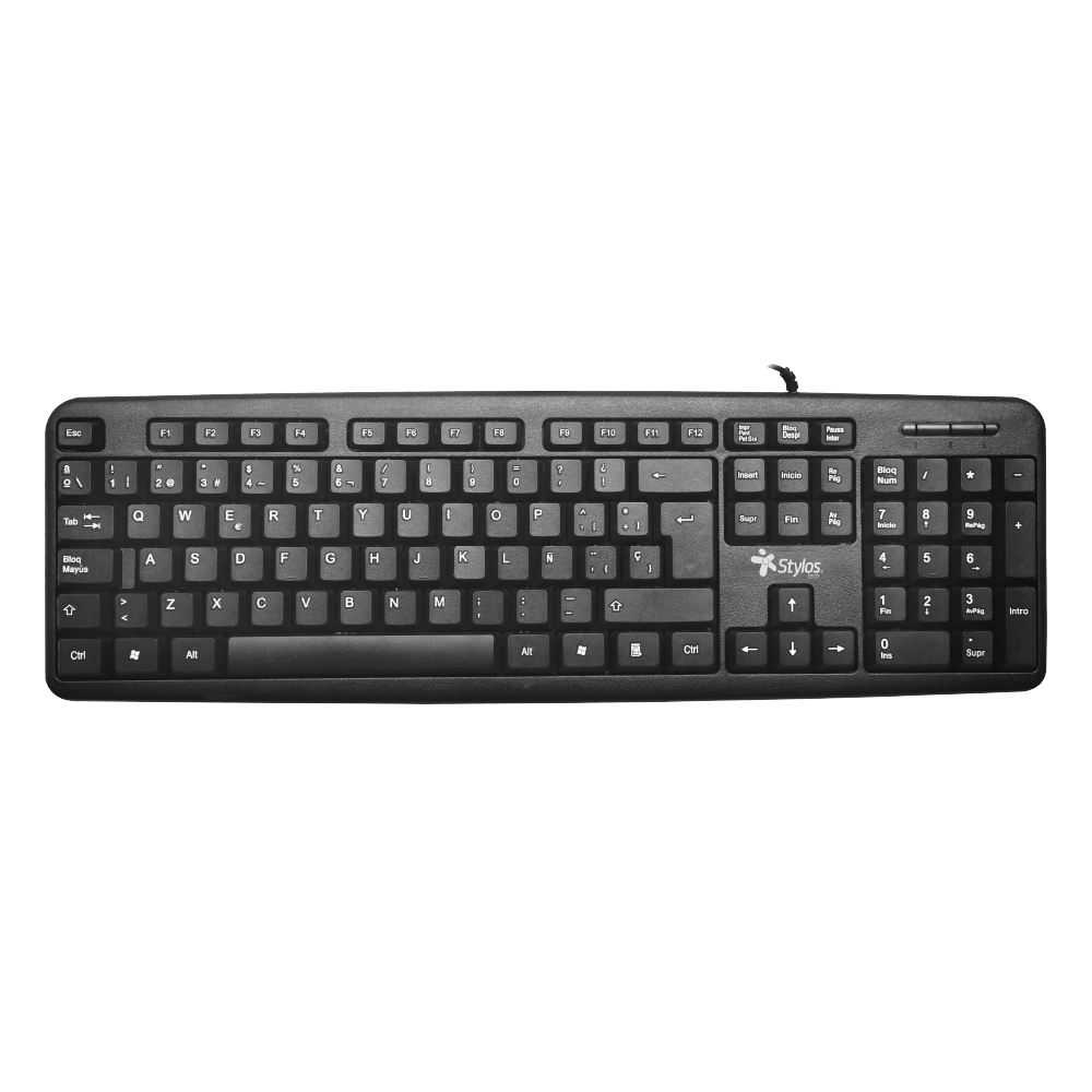 TECLADO STYLOS ALAMBRICO 105 TECLAS USB ESPAÑOL NEGRO (STPTEC5B) TECLADO STYLOS ALAMBRICO 105 TECLAS USB ESPAÑOL NEGRO (STPTEC5B)
